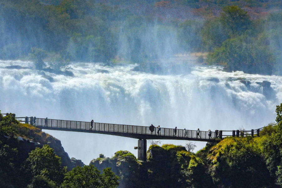 Getting drenched by the mighty Victoria Falls